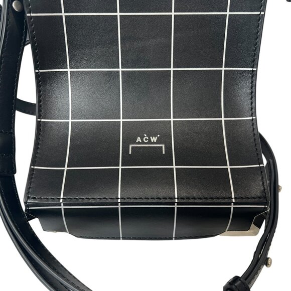 $695 A Cold Wall Black Structured Leather Curved Square Small Crossbody Bag - Picture 3 of 14